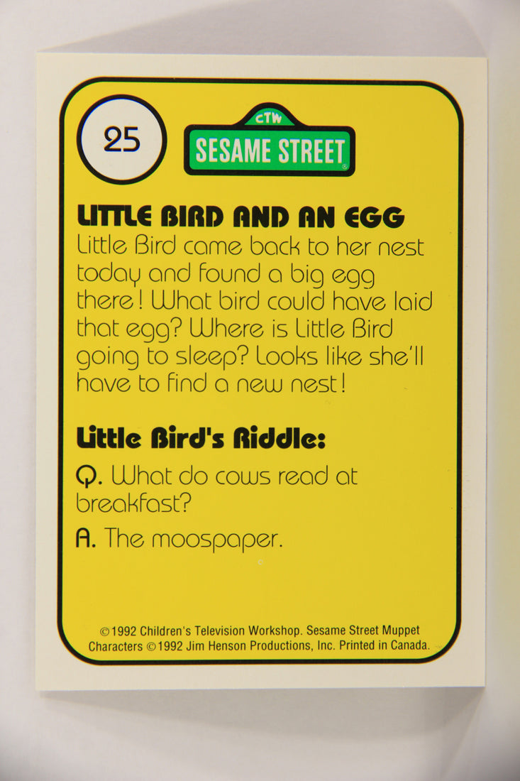 Sesame Street TV Show 1992 Trading Card #25 E Little Bird And An Egg ENG L020648