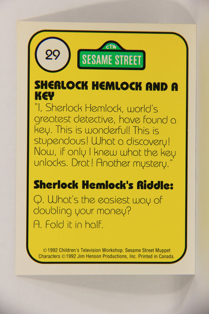 Sesame Street TV Show 1992 Card #29 K Sherlock Hemlock And A Key ENG L020652