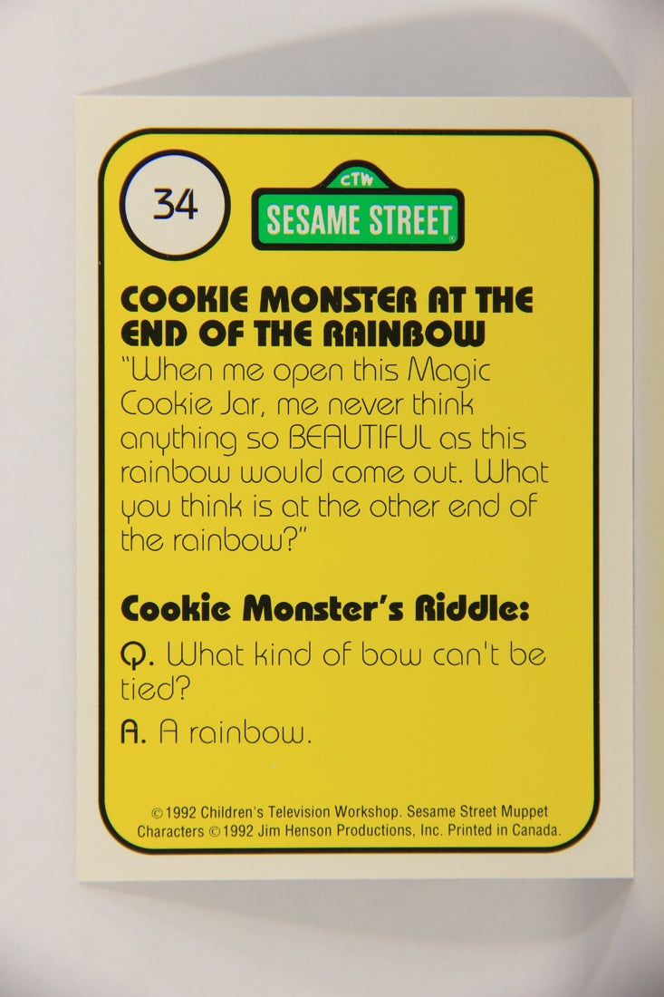 Sesame Street TV Show 1992 Card #34 R Cookie At The End Of The Rainbow ENG L020657