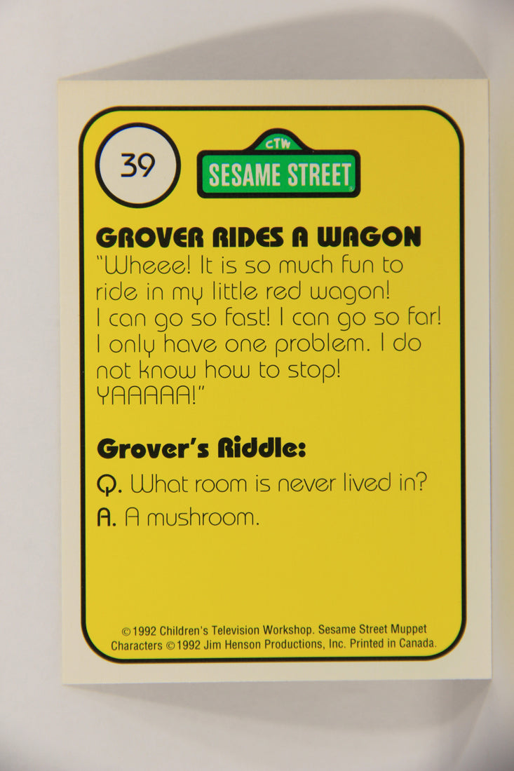 Sesame Street TV Show 1992 Trading Card #39 W Grover Riding A Wagon ENG L020662