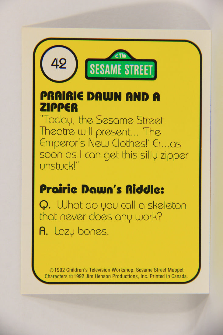 Sesame Street TV Show 1992 Trading Card #42 Z Prairie Dawn And A Zipper ENG L020665