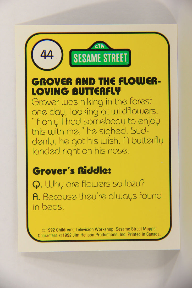 Sesame Street TV Show 1992 Card #44 Grover And Butterflies Love Flowers ENG L020667