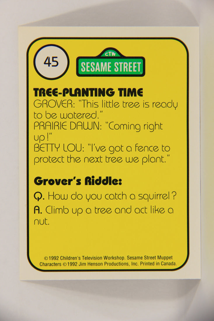 Sesame Street TV Show 1992 Card #45 The Girls Help Grover Plant A Little Tree ENG L020668