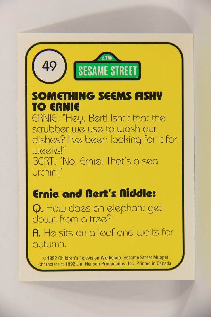Sesame Street TV Show 1992 Card #49 Gee Bert This Looks Kind Of Fishy ENG L020672
