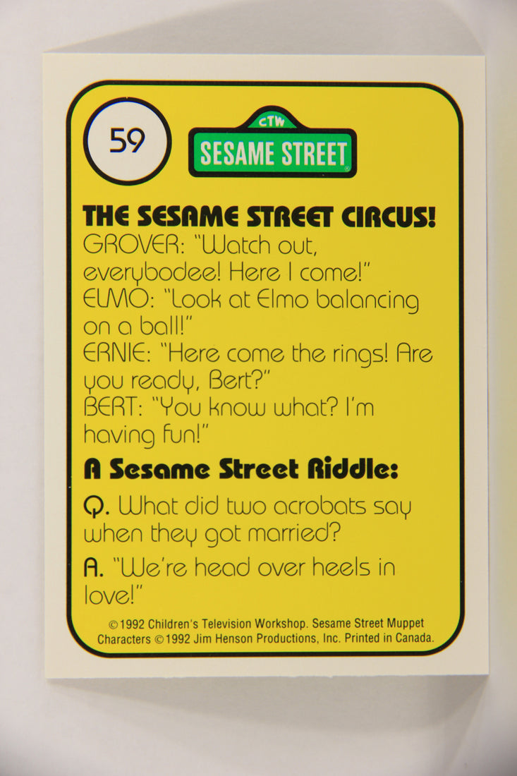 Sesame Street TV Show 1992 Card #59 The Sesame Street Performers Are Great L020682