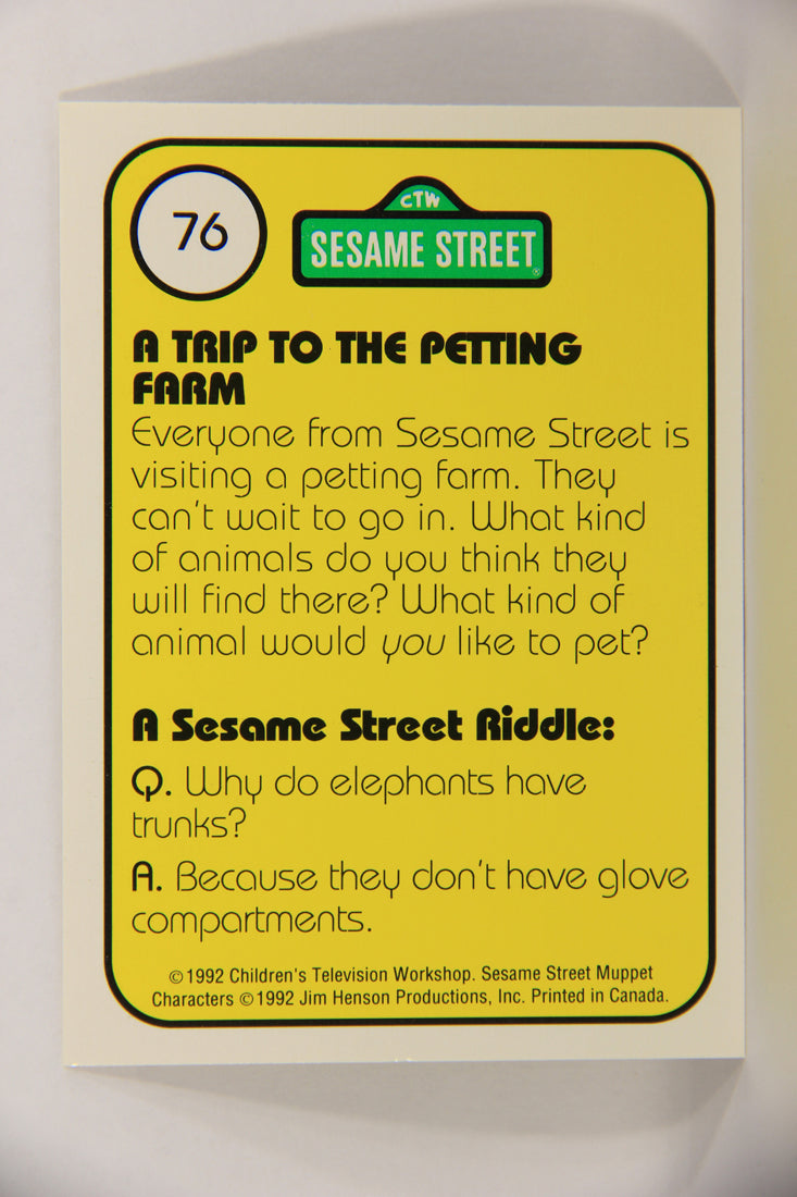 Seasame Street TV Show 1992 Card #76 Our Friends Visit The Petting Farm ENG L020699