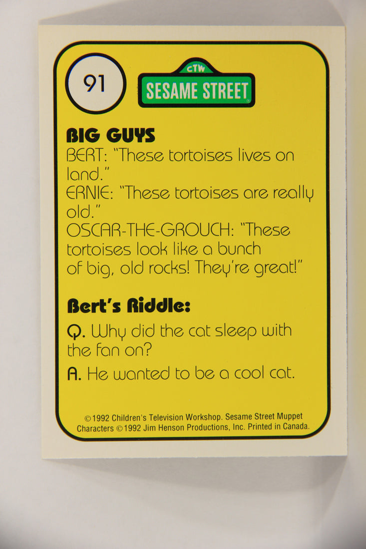 Seasame Street TV Show 1992 Card #91 The Tortoise Lives On Land Says Bert ENG L020714