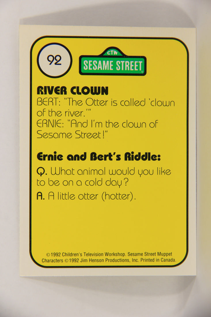 Seasame Street TV Show 1992 Trading Card #92 A Playful Otter ENG Canada L020716