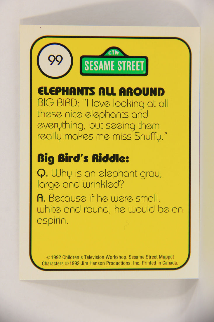 Seasame Street TV Show 1992 Card #99 A Big Elephant Is Really Very Graceful ENG L020723