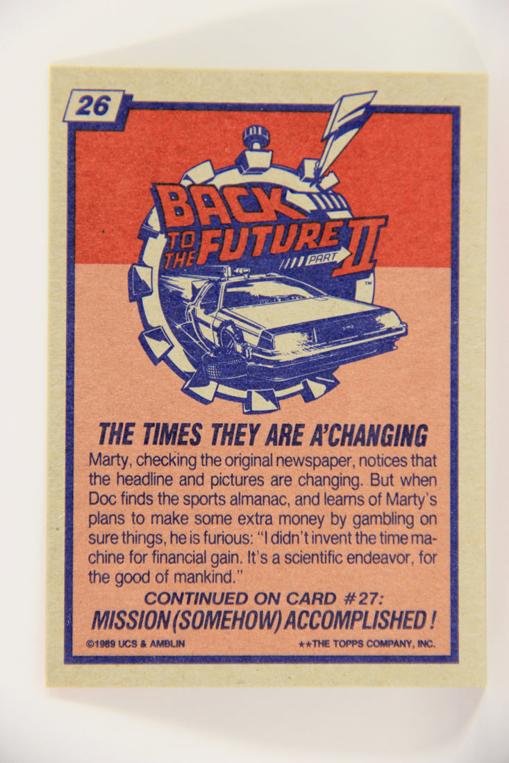 Back To The Future II 1989 Trading Card #26 The Times They Are A' Changing L020739