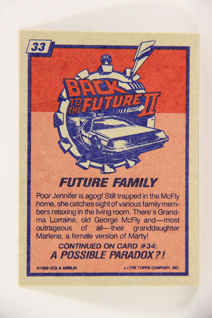 Back To The Future II 1989 Trading Card #33 Future Family L020741