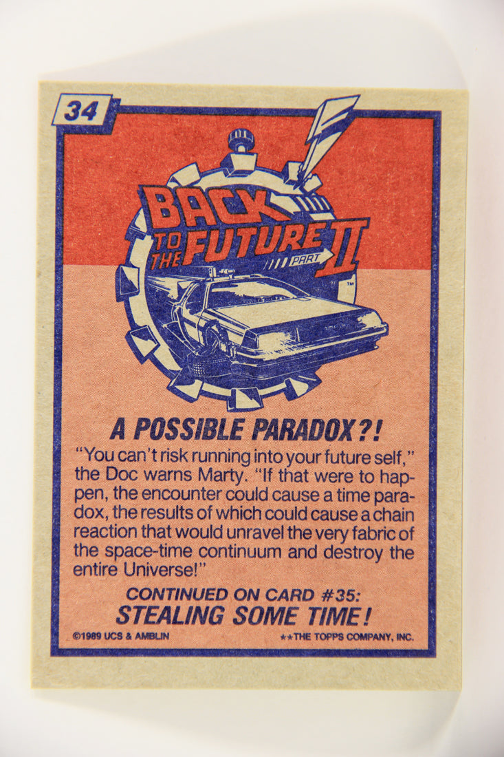 Back To The Future II 1989 Trading Card #34 A Possible Paradox L020742