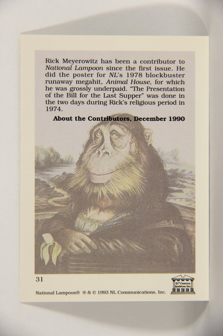 National Lampoon 1993 Trading Card #31 Bill For The Last Supper - June 1974 L020805
