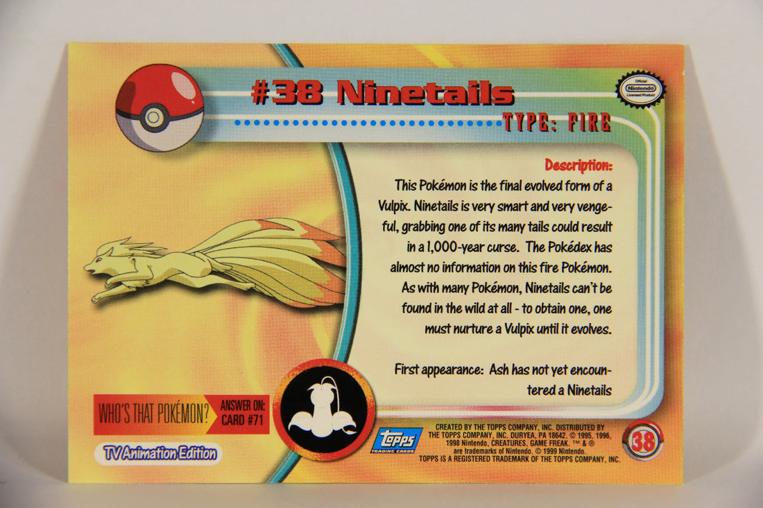 Pokémon Card Ninetails #38 TV Animation Blue Logo 1st Print ENG L020821