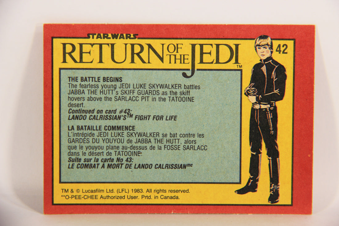Star Wars Return Of The Jedi 1983 Card #42 The Battle Begins FR-ENG OPC L020875