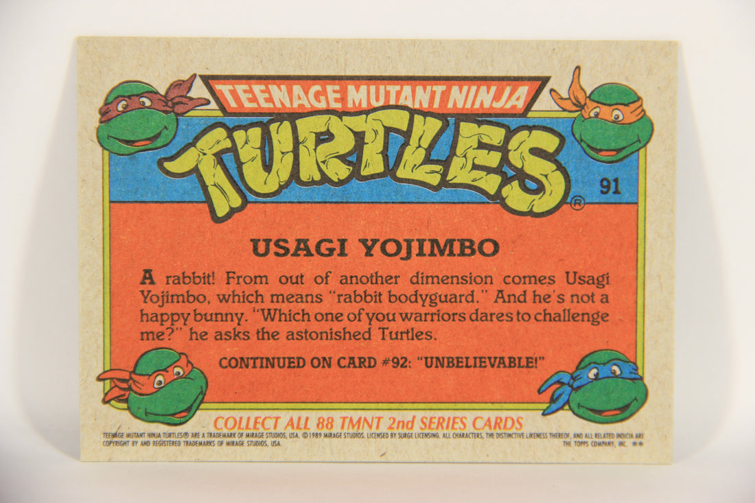 Teenage Mutant Ninja Turtles 2nd Series 1989 Trading Card #91 Usagi Yojimbo L020888
