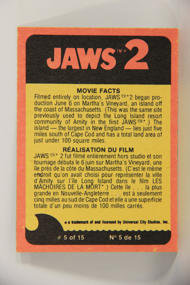 Jaws 2 - 1978 Trading Card #41 Plunge Into Death FR-ENG O-Pee-Chee L020936