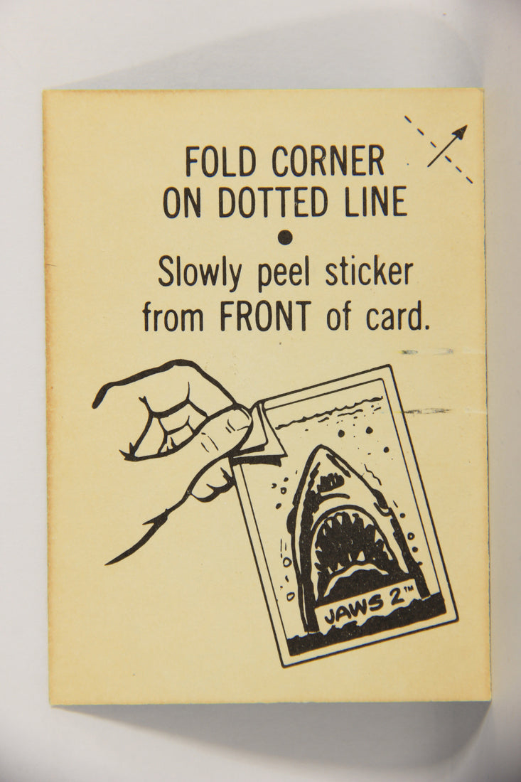 Jaws 2 - 1978 Trading Card Sticker #1 Roy Scheider ENG O-Pee-Chee L020955