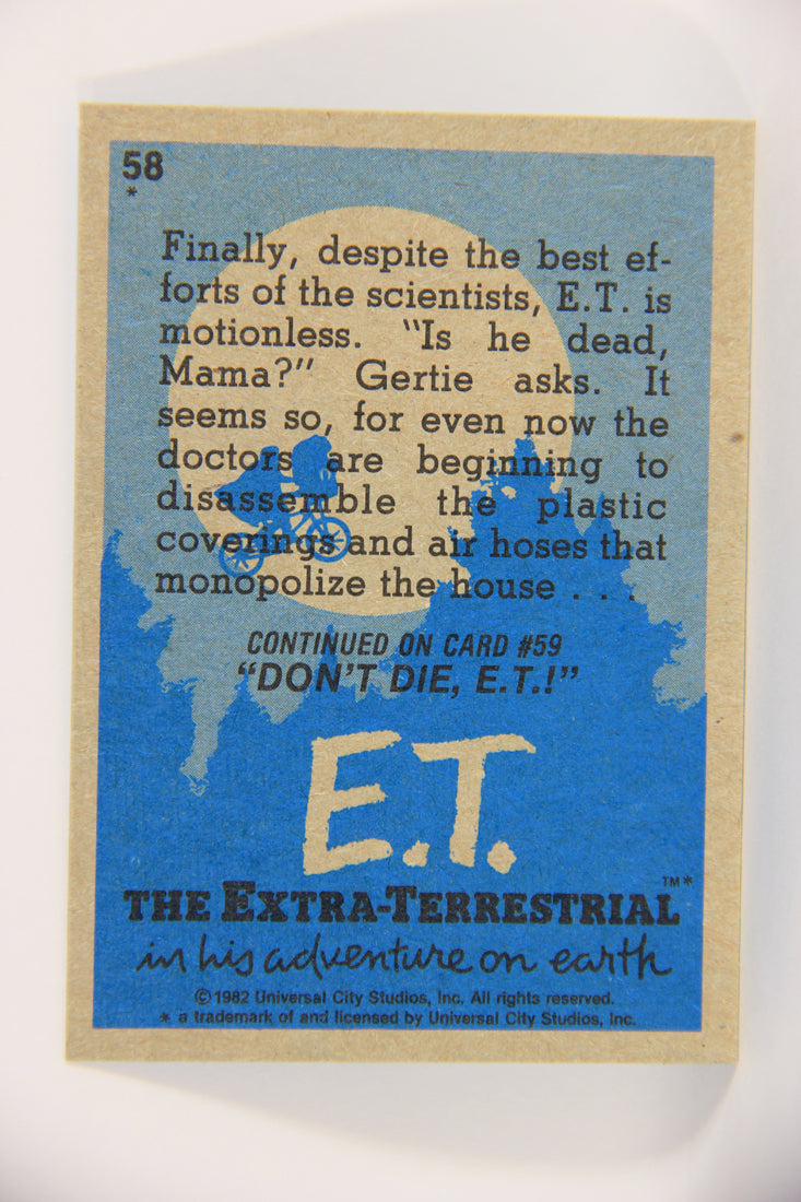 E.T. The Extra-Terrestrial 1982 Trading Card #58 The Emergency Ends ENG Topps L021023