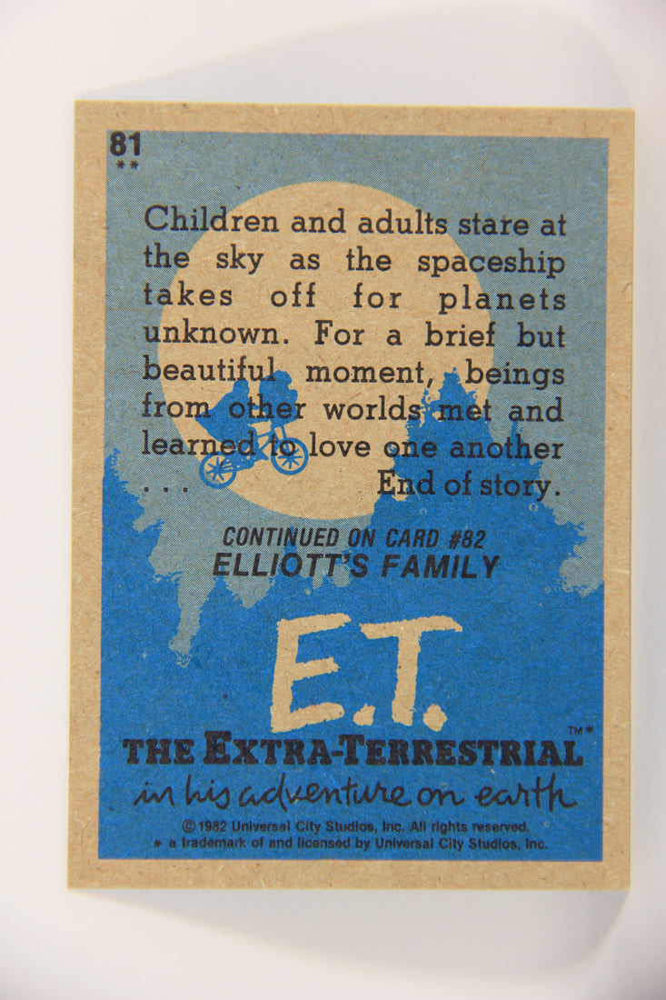 E.T. The Extra-Terrestrial 1982 Trading Card #81 Return To Outer Space ENG Topps L021046