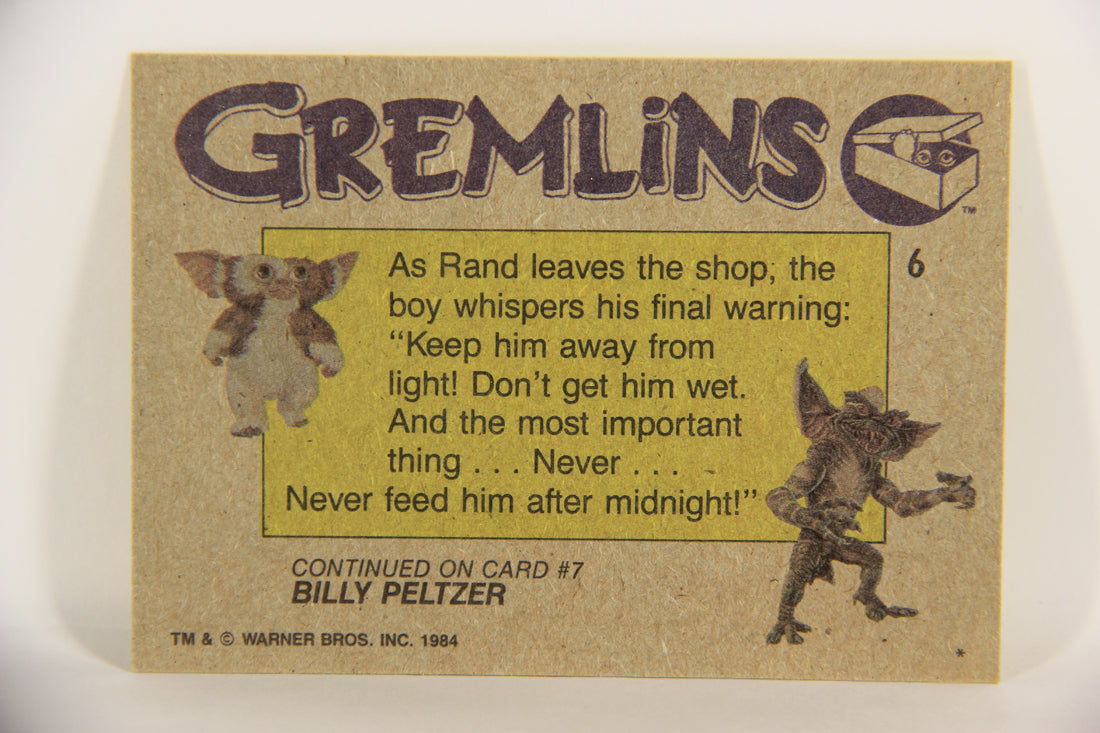 Gremlins 1984 Trading Card #6 The Final Warning ENG Topps L021121