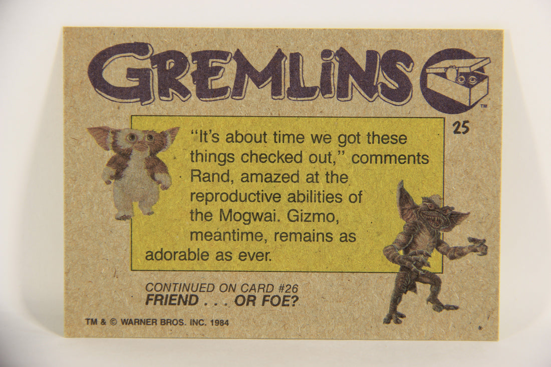 Gremlins 1984 Trading Card #25 Gizmo's Fears ENG Topps L021140