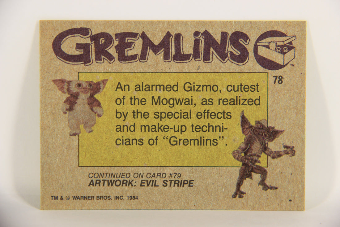 Gremlins 1984 Trading Card #78 The Frightened Mogwai ENG Topps L021193