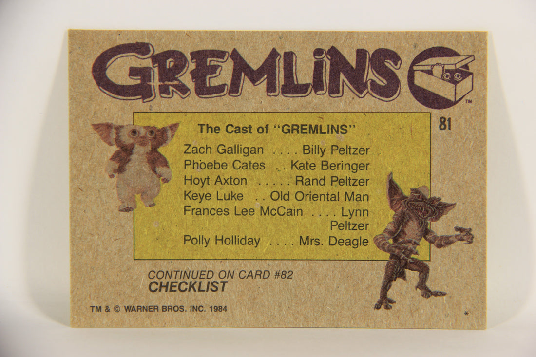 Gremlins 1984 Trading Card #81 The Young Performers ENG Topps L021196