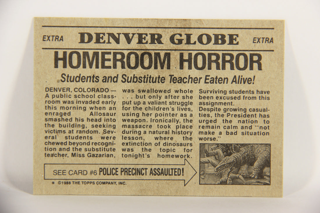 Dinosaurs Attack 1988 Vintage Trading Card #5 Homeroom Horror ENG L021200