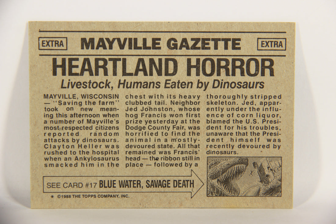 Dinosaurs Attack 1988 Vintage Trading Card #16 Heartland Horror ENG L021207