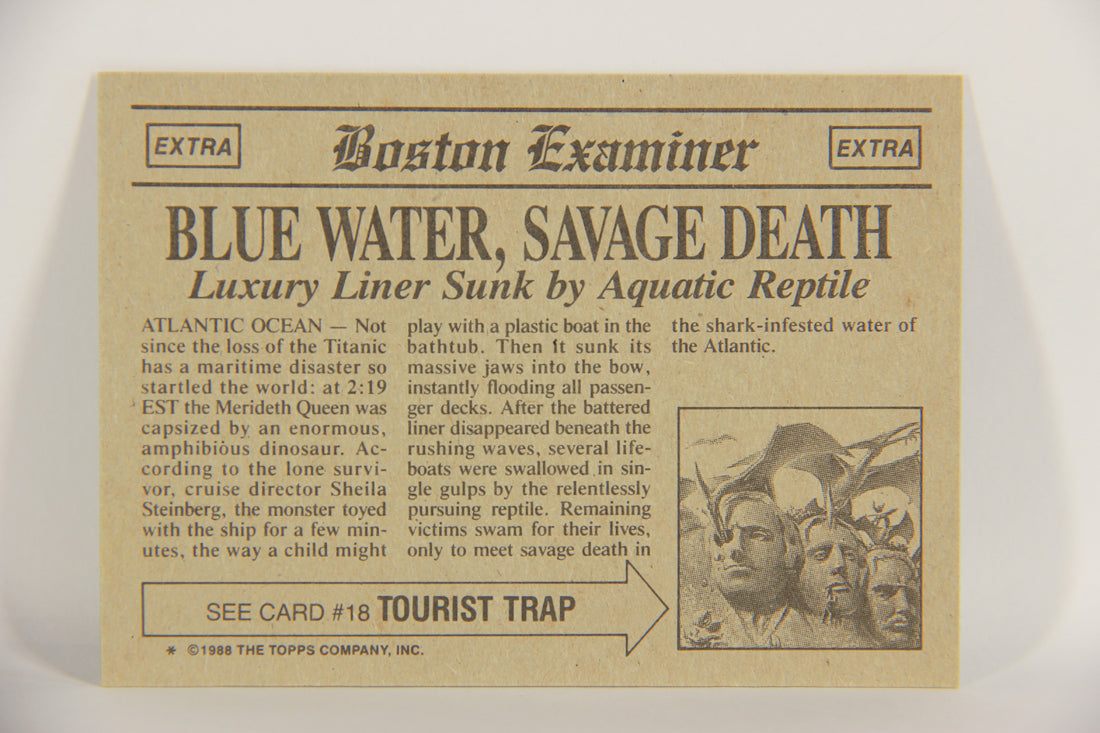 Dinosaurs Attack 1988 Vintage Trading Card #17 Blue Water Savage Death ENG L021208