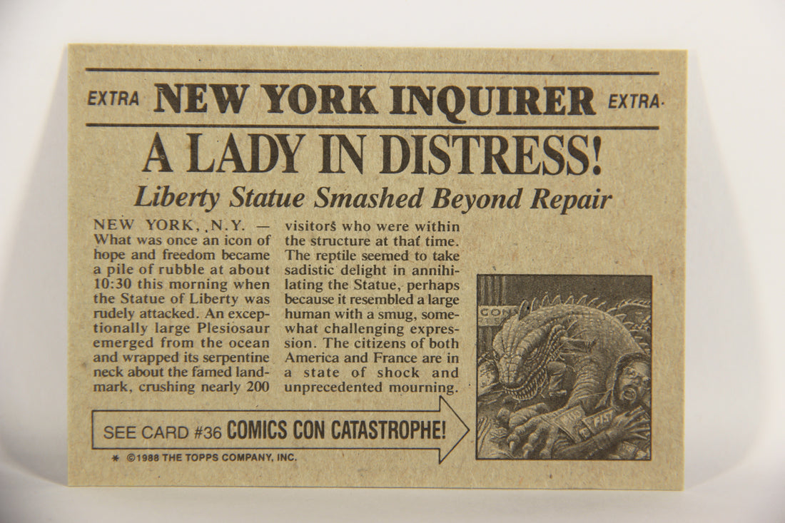 Dinosaurs Attack 1988 Vintage Trading Card #35 A Lady In Distress ENG L021225