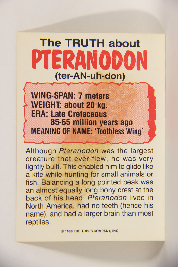 Dinosaurs Attack 1988 Vintage Sticker Trading Card #7 Pteranodon ENG L021244