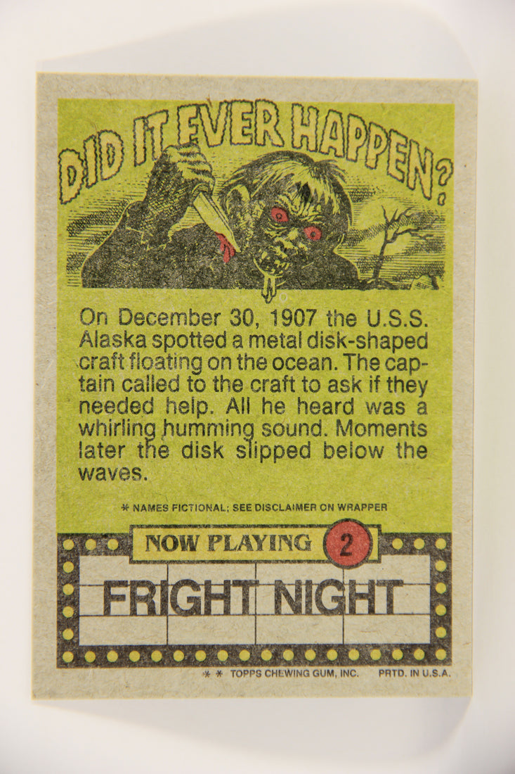 Fright Flicks 1988 Trading Card #2 Man That Soup Is Hot - Fright Night ENG Topps L021249