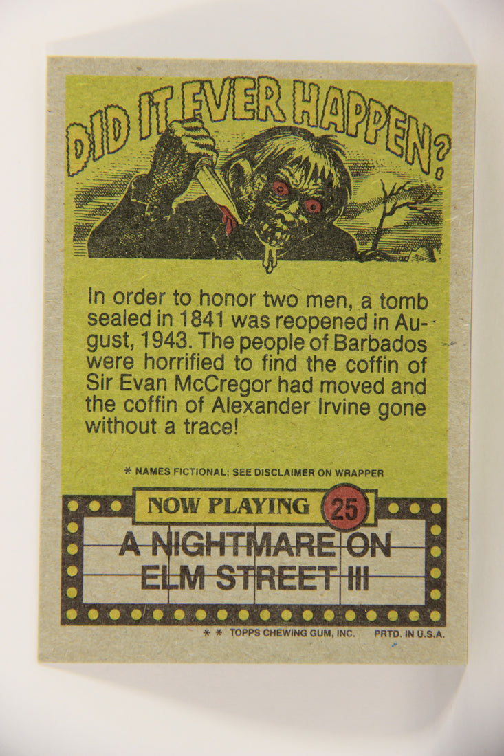 Fright Flicks 1988 Card #25 She's Not Exatly A "10" But She's A Perfect 1/10th Topps L021255