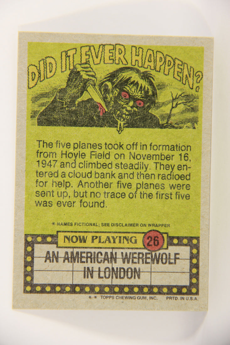 Fright Flicks 1988 Trading Card #26 Sorry Wrong Answer - AAWIL ENG Topps L021256