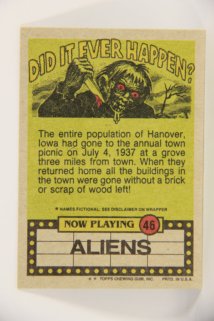 Fright Flicks 1988 Trading Card #46 Braces Really You Think So - Aliens ENG Topps L021264