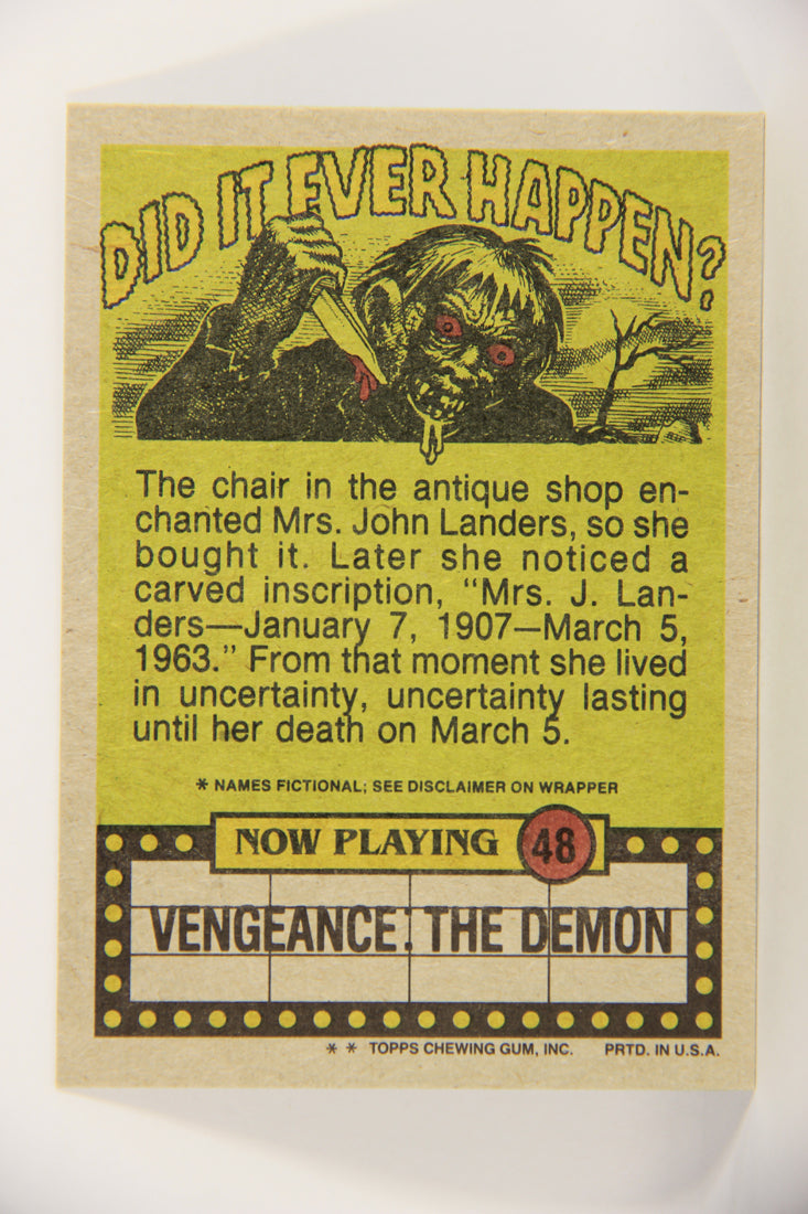Fright Flicks 1988 Card #48 The Unkindest Cut Of All - Pumpkinhead ENG Topps L021266