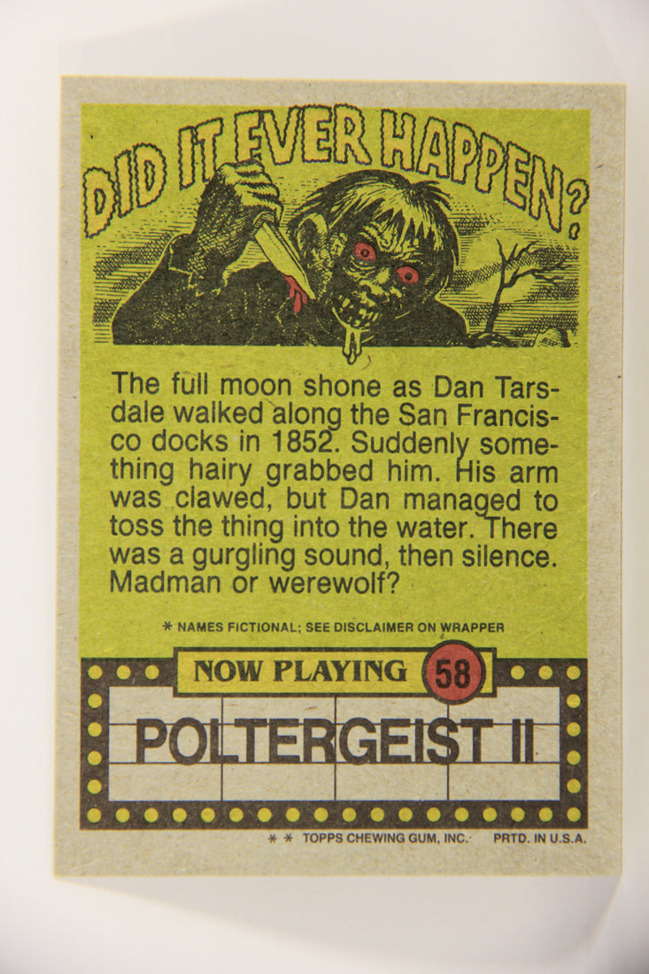 Fright Flicks 1988 Card #58 I Should Have Passed On That Last Egg Cream ENG Topps L021270