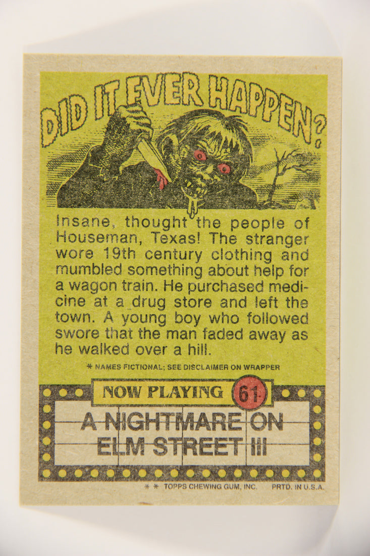 Fright Flicks 1988 Trading Card #61 Whew I'm Really Shot - NOES III ENG Topps L021271