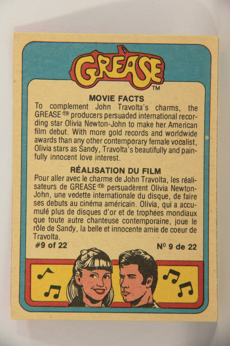 Grease 1978 Trading Card #60 Danny - An Unlikely Athlete FR-ENG O-Pee-Chee L021353