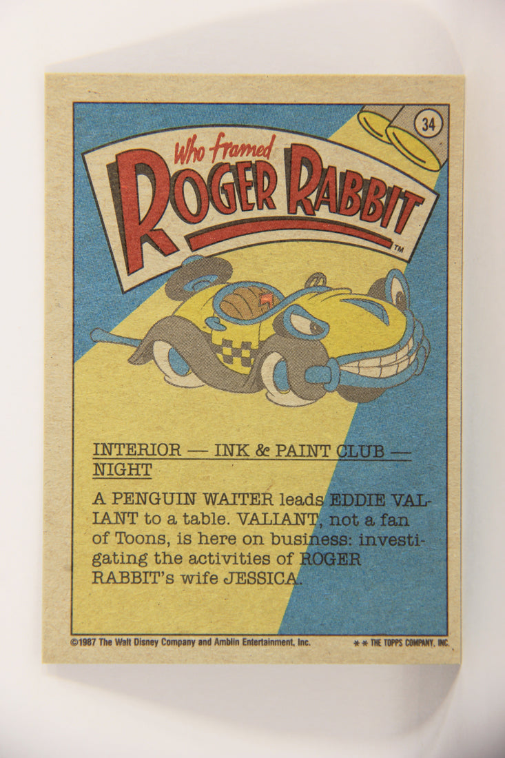 Who Framed Roger Rabbit 1988 Trading Card #34 This Way Mr. Valiant ENG Topps L021393