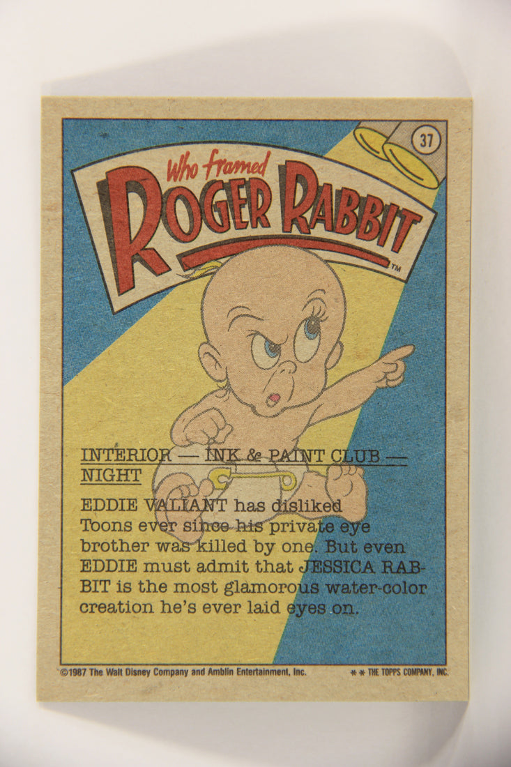 Who Framed Roger Rabbit 1988 Trading Card #37 Jessica Rabbit Swings Out ENG L021396