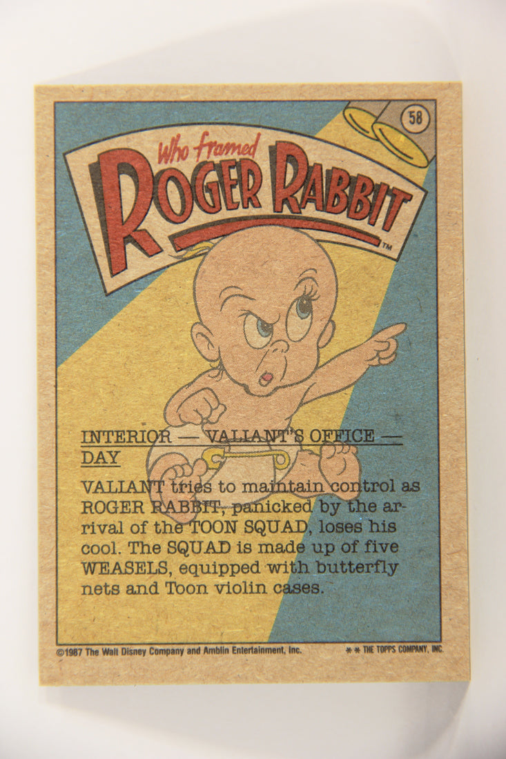 Who Framed Roger Rabbit 1988 Trading Card #58 A Panicked Rabbit ENG Topps L021416
