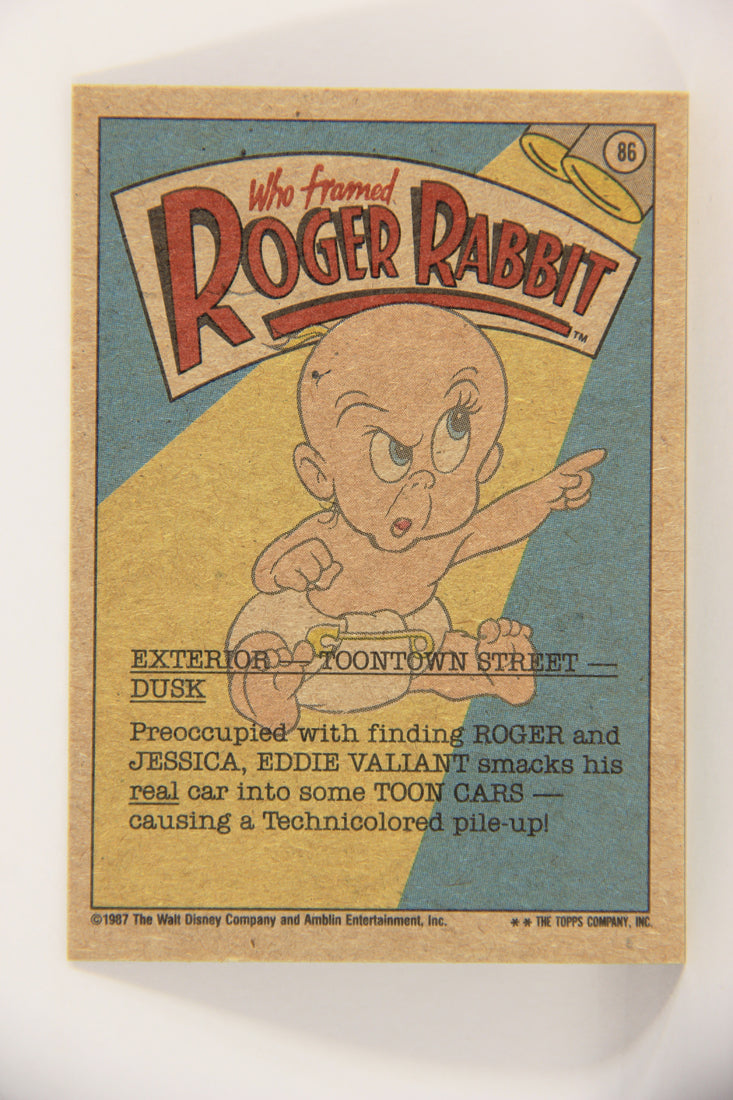 Who Framed Roger Rabbit 1988 Trading Card #86 Toontown Pile-Up ENG Topps L021443