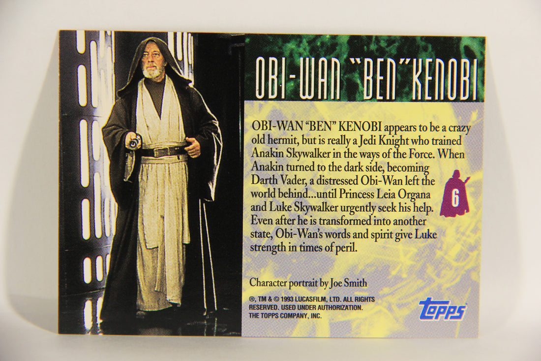 Star Wars Galaxy 1993 Topps Trading Card #6 Obi-Wan Ben Kenobi Artwork ENG L021525