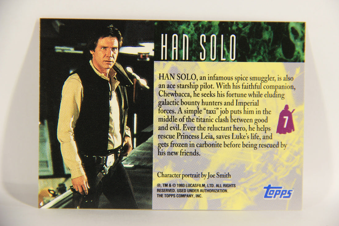 Star Wars Galaxy 1993 Topps Trading Card #7 Han Solo Artwork ENG L021526