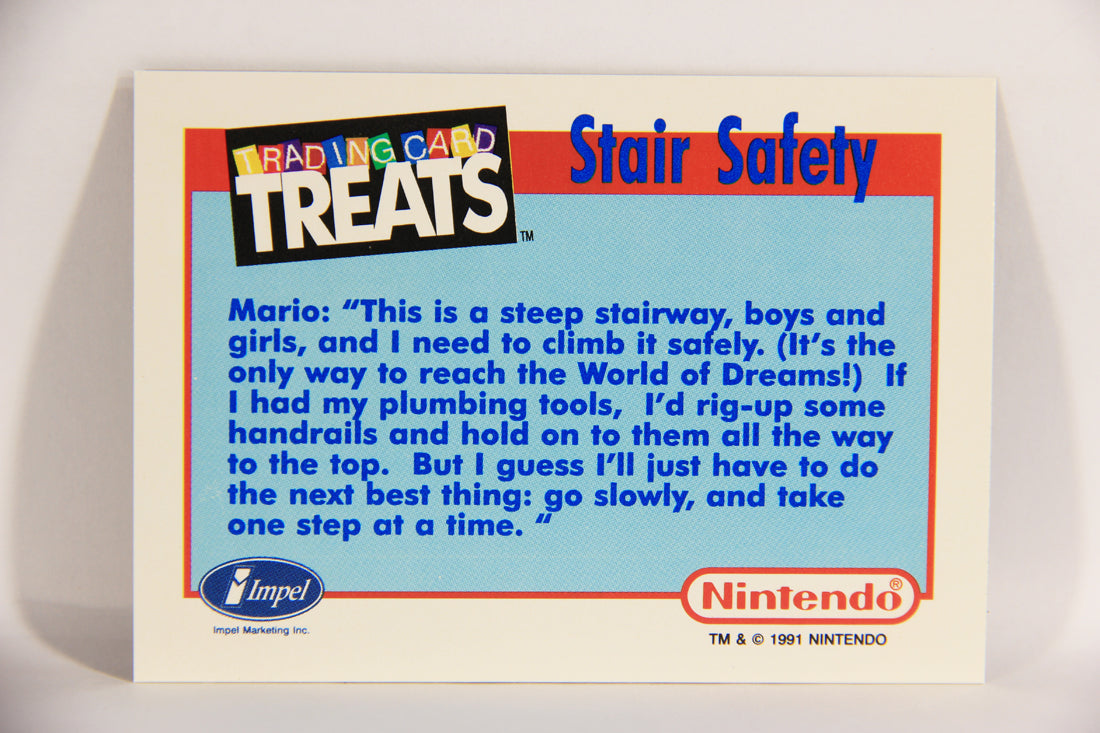 Super Mario Bros. 1991 Treats Impel Vintage Trading Card Stairs Safety ENG L021527