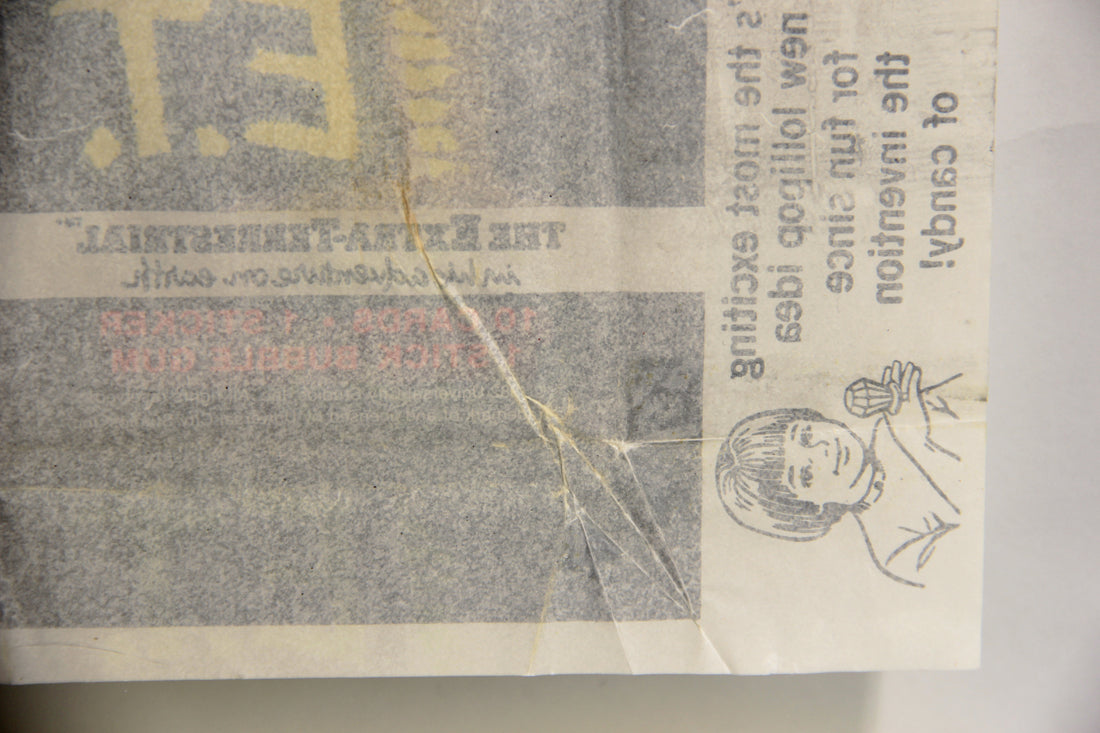 E.T. The Extra-Terrestrial 1982 Trading Card Wax Wrapper V-3 Ring Pop Add Topps L021537