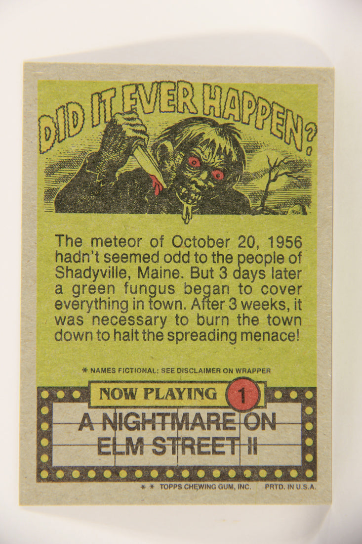 Fright Flicks 1988 Trading Card #1 Fright Flicks Title Card - NOES II ENG Topps L021663